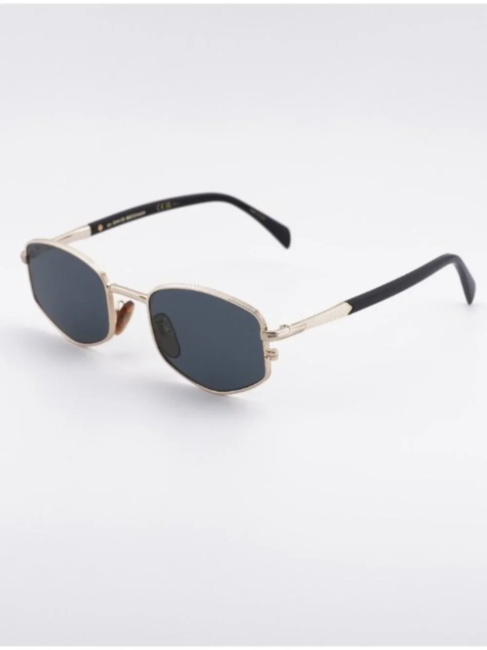 David Beckham DB 1129/S 0RHL IR Sunglasses Gold Geometric Frame, Grey Lenses